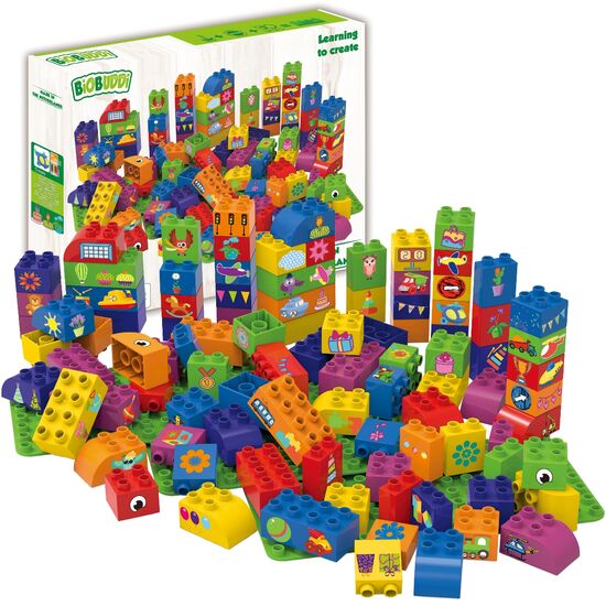 BIOBUDDI Blocks& 3 Plates 100 pcs, 2 image