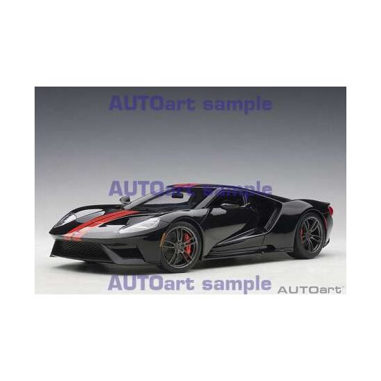 FORD GT 2017 1:18 shadow black/ orange stripes (composite model/full openings)