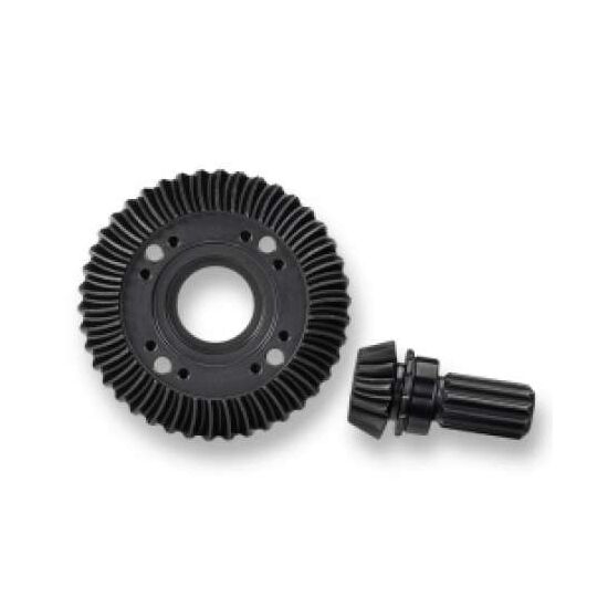 Ring gear, differential/ pinion gear, differential (machined, spiral cut) (rear)