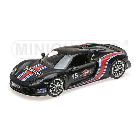 PORSCHE 918 Spyder 2013 noir m. 1:18 w/Weissach Package W/Martini Stripes