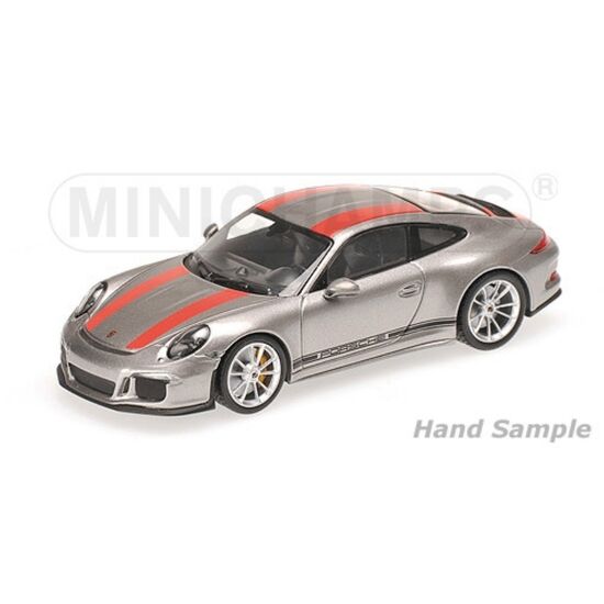 PORSCHE 911 R 2016 argent 1:12 w/Red Stripes and Black Writing