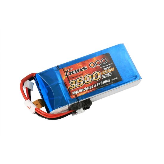 Gens ace 3500mAh 7.4V RX 2S1P Lipo Battery Pack / RX/ TX (Futaba Plug) - GEA35002SRXFJ