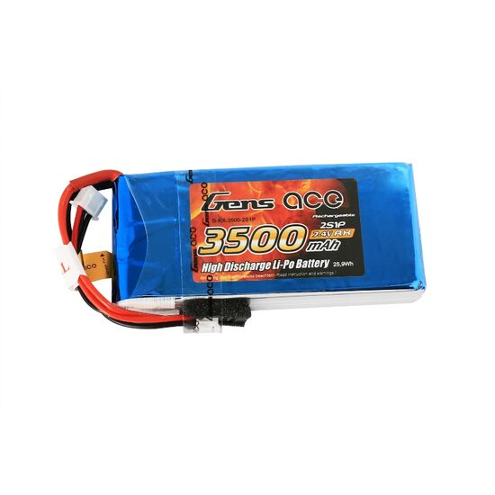 Gens ace 3500mAh 7.4V RX 2S1P Lipo Battery Pack / RX/ TX (Futaba Plug) - GEA35002SRXFJ, 2 image