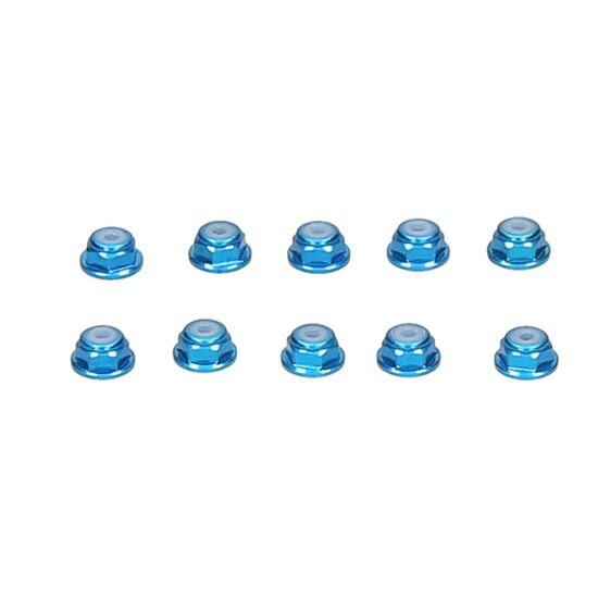 Alu Nylon Nut w.flange blue 2mm