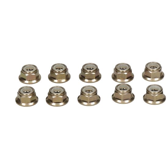 Alu Nylon nut w.flange smoke-chrome 5mm (10pcs)