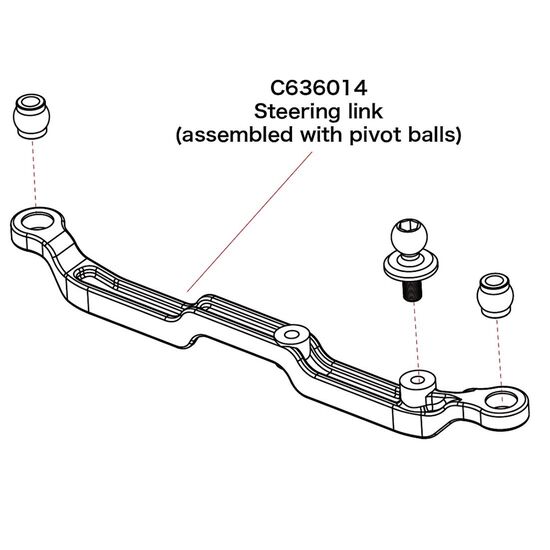 Steering link(assembled with pivot balls) & Servo Arm, 2 image