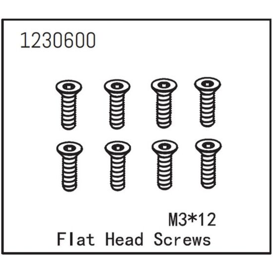 Vis à tête plate M3*12 (8)