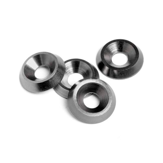 E10 - CONE WASHER 3x9x2mm (Gunmetal/4pcs)