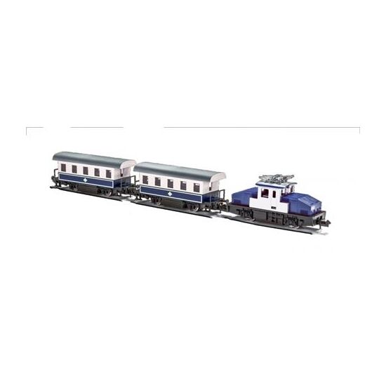 E-Lok mit zwei Wagen Alpen Express weiß/blau