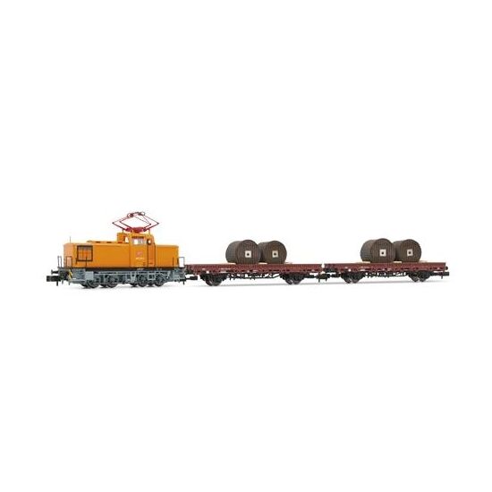 DB AG Zugset V 60D m.Panto,orange + 2 Flachwgn bel