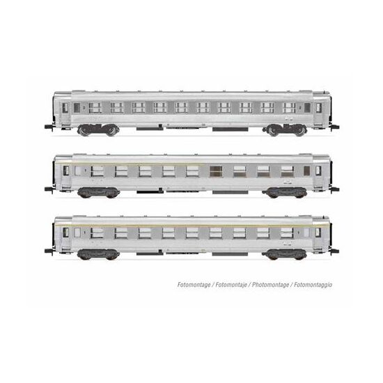 SNCF 3 Inoxwagen La Mouette 2xA9/A5 Bar Ep III