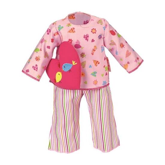 Pyjama rosa bunt mit Herzkissen 30-33 cm