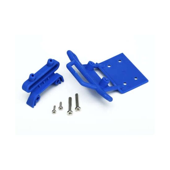 Bumper, front / bumper mount, front / 4x23mm RM (2)/ 3x10mm RST (2) (blue)