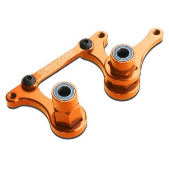 Steering bellcranks, drag link (orang e-anodized 6061-T6 aluminum)/ 5x8mm b all bearings (4)/ hardware (assembled