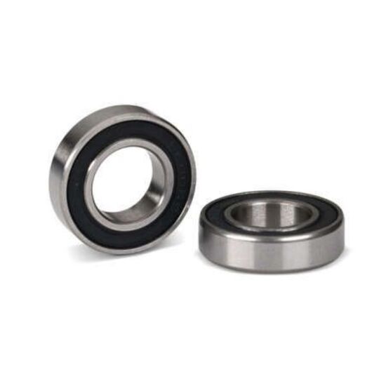 Ball bearings, black rubber sealed (1 0x19x5mm) (2)