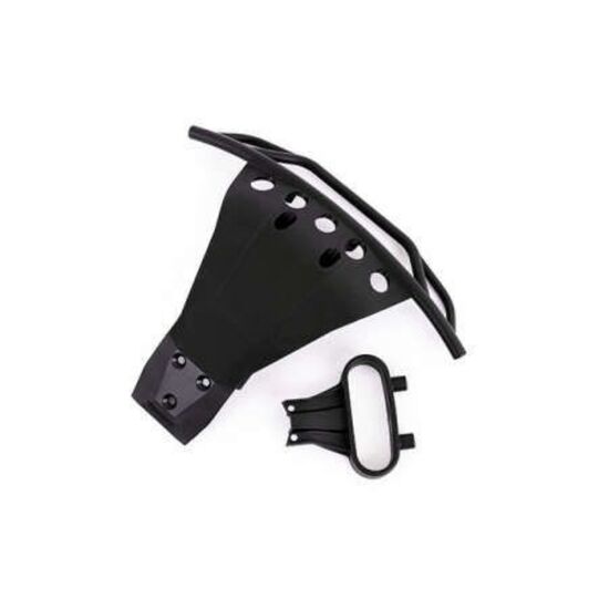 Bumper, front / bumper support (fits 4WD Slash) (for LED light kit install ation)