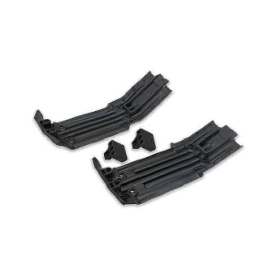 Skidplate, front (1), rear (1)/ rubbe r impact cushion (2)
