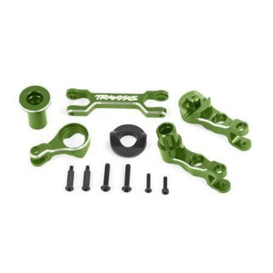 LEM7746G-Steering bellcranks (left &amp; right)/ d raglink (6061-T6 aluminum, green-anod ized) (fits X-Maxx)