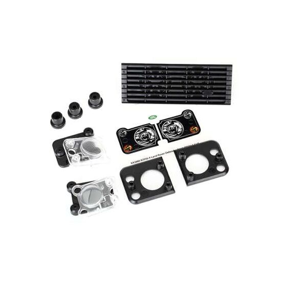 LEM8013-Grill, Land Rover Defender/ grill mou nt (3)/ headlight housing (2)/ lens (2)/ headlight mount (2) (