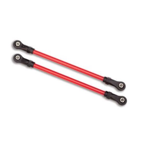 Suspension links, rear upper, red (2) (5x115mm, powder coated steel) (asse mbled with hollow balls) (for use wit