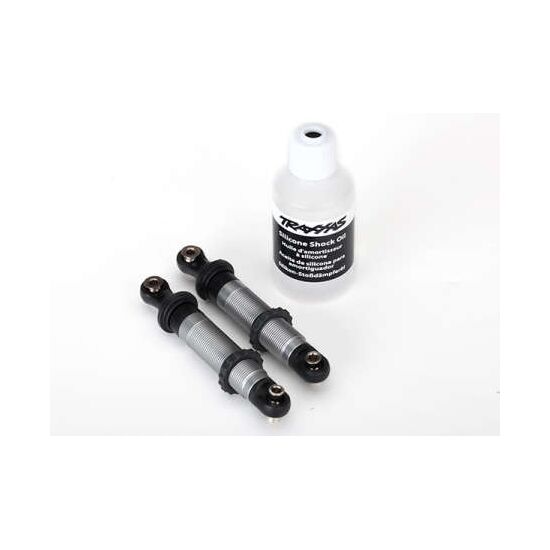 Shocks, GTS, silver aluminum (assembl ed with spring retainers) (2)