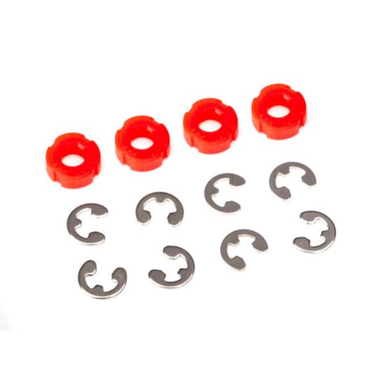 Piston, damper (red) (4)/ e-clips (8), 2 image