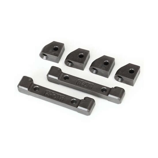 Mounts, suspension arms (front & rear ) (4)/ hinge pin retainers (2)