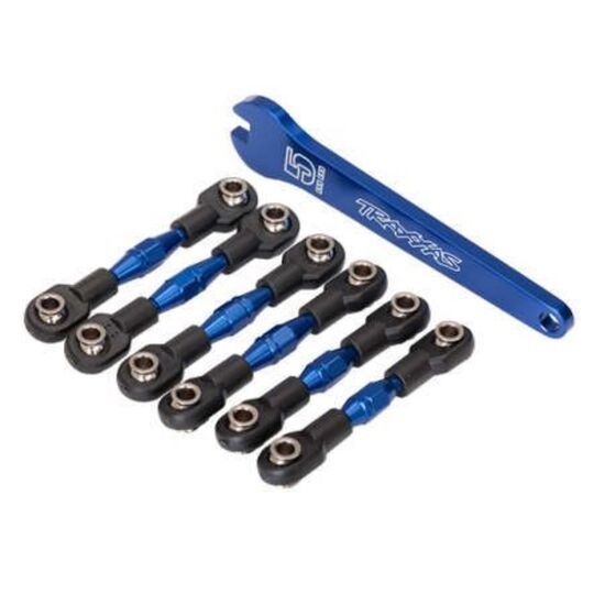 Turnbuckles, aluminum (blue-anodized) , camber links, 32mm (front) (2)/ cam ber links, 28mm (rear) (2)/ toe links