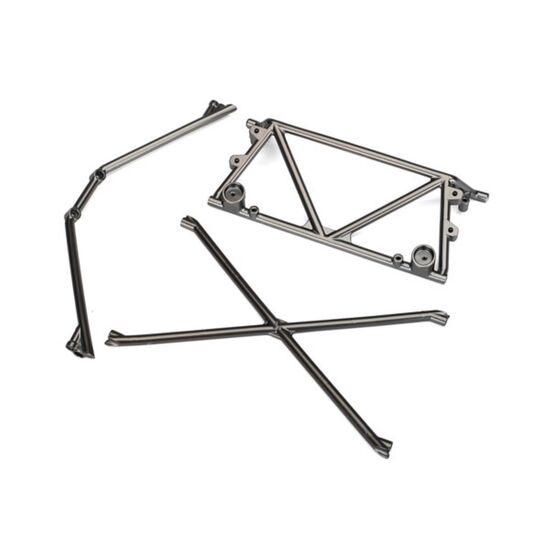 Tube chassis, center support/ cage to p/ rear cage support (satin black chr ome-plated)