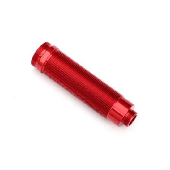 Body, GTR shock, 64mm, aluminum (red- anodized) (front, threaded)