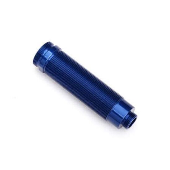Body, GTR shock, 64mm, aluminum (blue -anodized) (front, threaded)