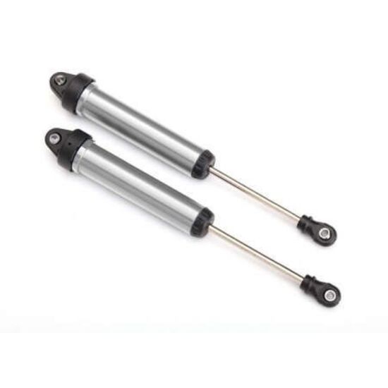 Shocks, GTR, 160mm, silver aluminum ( fully assembled w/o springs) (rear, n o threads) (2)