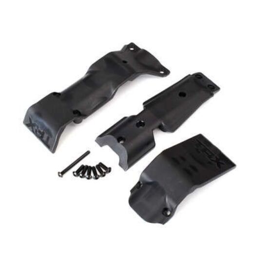 Skid plate set, front/ skid plate, re ar/ 3x10 BCS (6)/ 3x30 BCS (1) (fits #8629 & 8630 bulkheads)