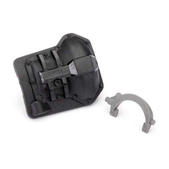Differential cover, TRX-6├óÔÇ×┬ó rear (bl ack)/ T-lock fork (grey)