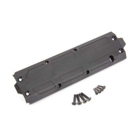 Skidplate, center/ 4x20 CCS (4)/ 3x10 CS (4) (fits Maxx with extended chas sis (352mm wheelbase))