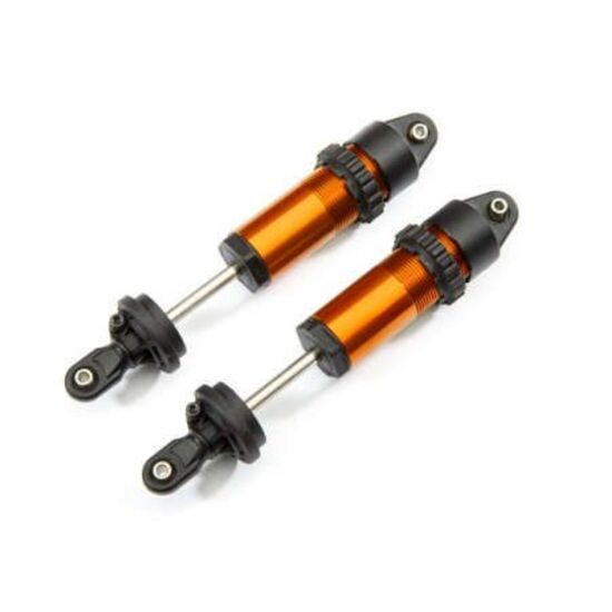 Shocks, GT-Maxx, aluminum (orange-ano dized) (fully assembled w/o springs) (2)