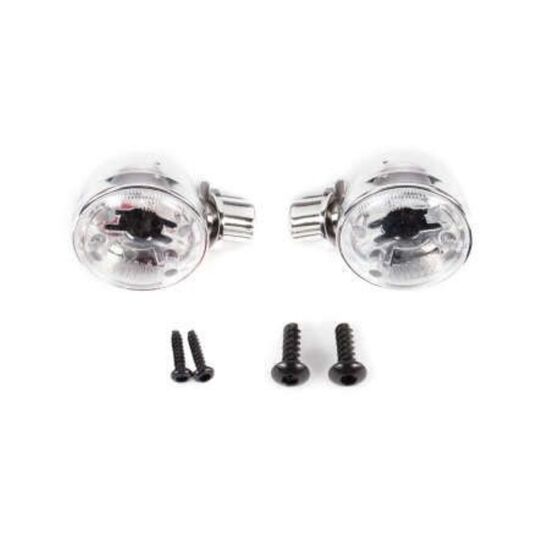 Headlight housings (left & right)/ he adlight lens (2)/ 2.6x8 BCS (2)/ 1.6x 7 BCS (self-tapping) (2) (fits #9333