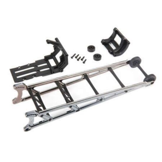 Wheelie bar, black chrome (assembled) / wheelie bar mount