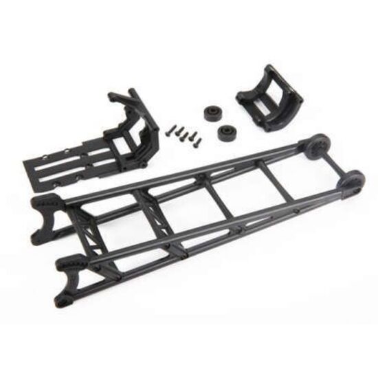 Wheelie bar, black (assembled)/ wheel ie bar mount