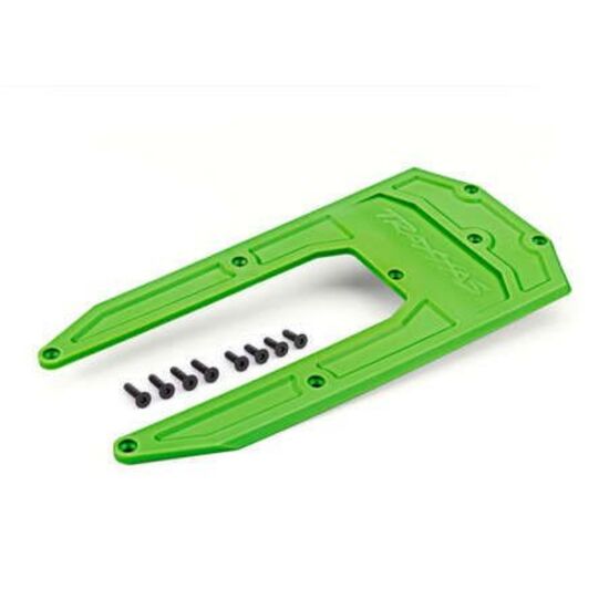 Skidplate, chassis, green (fits Sledg e)