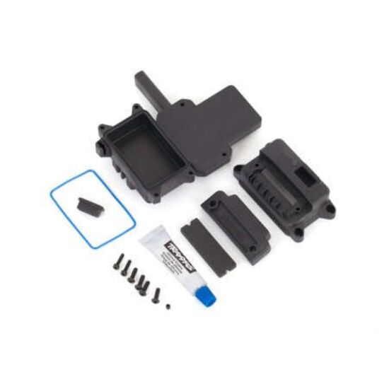 Box, receiver (sealed) w/ ESC mount/ receiver box cover/ access plug/ foam pads/ silicone grease/ 2.5x10 CS (2)