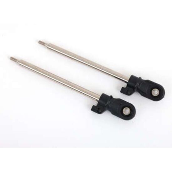 Shock shaft, 80mm (GT-Maxx) (steel, c hrome finish) (2) (assembled with rod ends and steel hollow balls)
