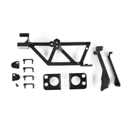 Door handles (4)/ light mounts, front (left & right)/ light retainers, fro nt bumper (left & right)/ fuel cap/ s