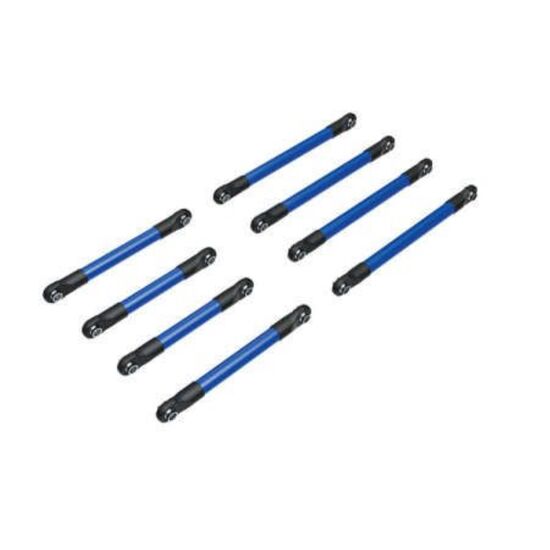 Suspension link set, 6061-T6 aluminum (blue-anodized) (includes 5x53mm fro nt lower links (2), 5x46mm front uppe