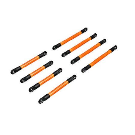 Suspension link set, 6061-T6 aluminum (orange-anodized) (includes 5x53mm f ront lower links (2), 5x46mm front up