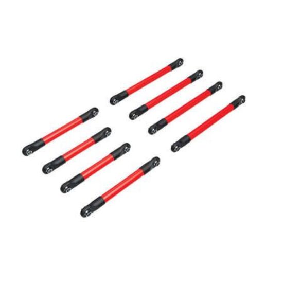 Suspension link set, 6061-T6 aluminum (red-anodized) (includes 5x53mm fron t lower links (2), 5x46mm front upper