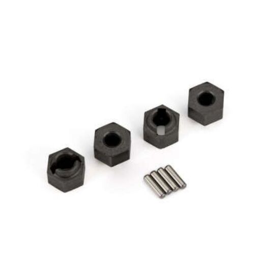 Wheel hubs, 7mm hex (4)/ axle pins (8 )