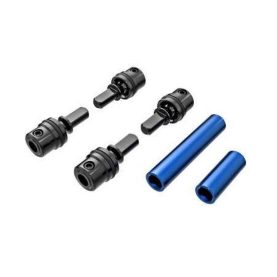 Driveshafts, center, male (steel) (4) / driveshafts, center, female, 6061-T 6 aluminum (blue-anodized) (front & r