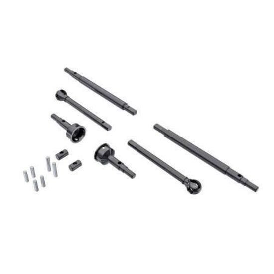 Axle shafts, front (2), rear (2)/ stu b axles, front (2) (hardened steel)/ 1.5x7.8mm pins (2)/ 1.5x6mm pins (4)/