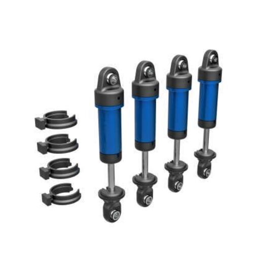 Shocks, GTM, 6061-T6 aluminum (blue-a nodized) (fully assembled w/o springs ) (4)